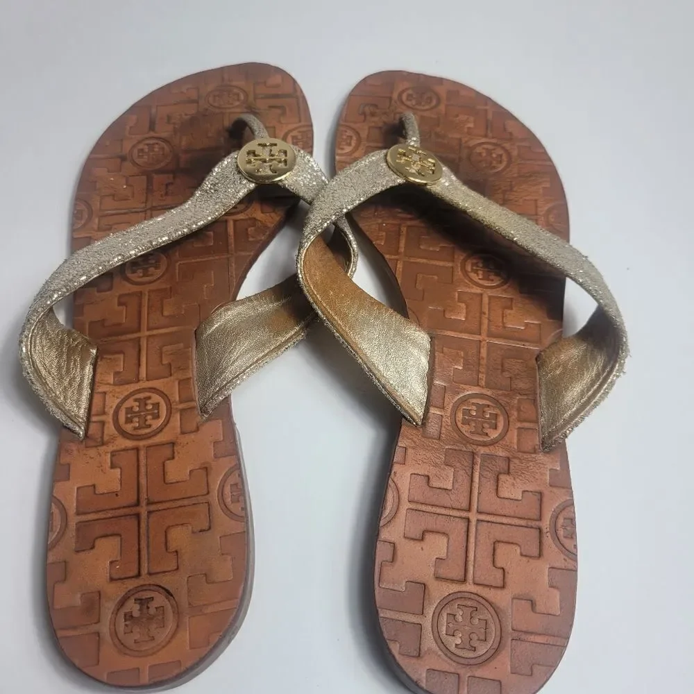 Tory Burch Thora Gold Metallic Sandals